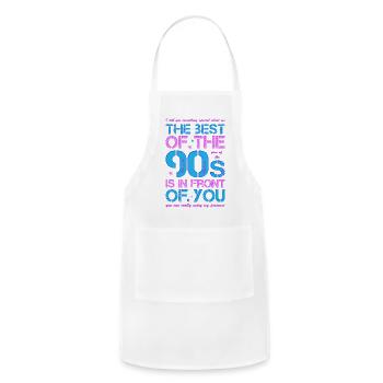 born in the 90s the best of the 90s - Adjustable Apron - white - Front - Julia (174cm)