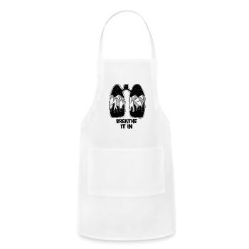 Mountain Landscape Breathe It In T-Shirt Design - Adjustable Apron - white - Front - Julia (174cm)
