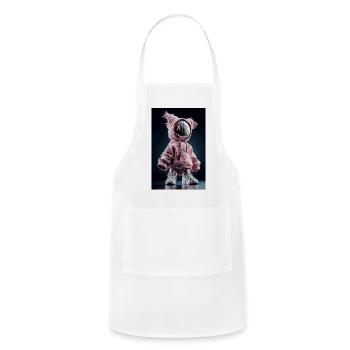 Masked Neon Plush Hoodie - Adjustable Apron - white - Front - Julia (174cm)