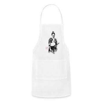 Ink yakuza - Adjustable Apron - white - Front - Julia (174cm)