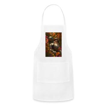 Floral Knight Rest - Adjustable Apron - white - Front - Julia (174cm)