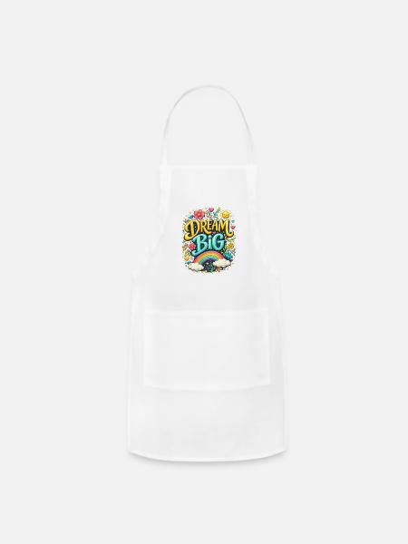 Dream Big Floral Rainbow - Adjustable Apron - white