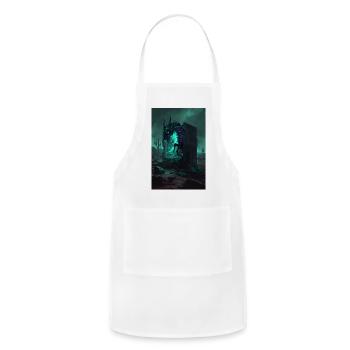 Neon Dragon in Desert Techno Tomb - Adjustable Apron - white - Front - Julia (174cm)