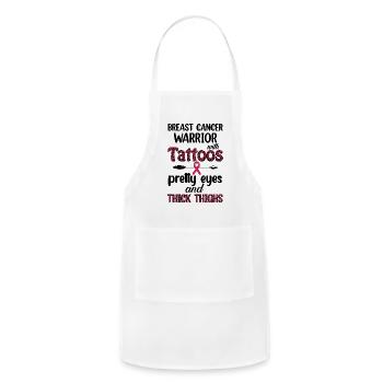 BC Warrior Tattoos Pretty Eyes Thick Thighs - Adjustable Apron - white - Front - Julia (174cm)