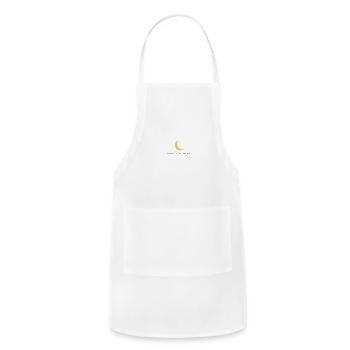 Minimal Crescent Moon & Morse Code - Adjustable Apron - white - Front - Julia (174cm)
