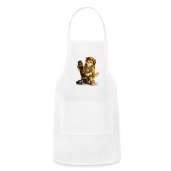 Kitty Skater in Hoodie and Headphones - Adjustable Apron - white - Front - Julia (174cm)
