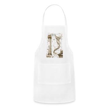 Classical Columns and Draped Wisdom - Adjustable Apron - white - Front - Julia (174cm)