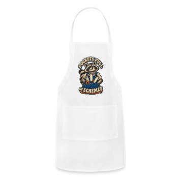 Raccoon Pockets of Schemes - Adjustable Apron - white - Front - Julia (174cm)