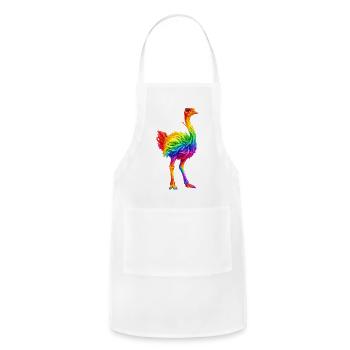 Rainbow Ostrich Burst - Adjustable Apron - white - Front - Julia (174cm)
