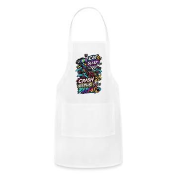 Eat Sleep Crash Repeat FPV Drone Shirt - Adjustable Apron - white - Front - Julia (174cm)