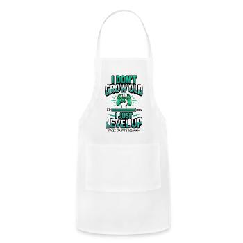 I Don't Grow Old Level Up Gamer Tee - Adjustable Apron - white - Front - Julia (174cm)