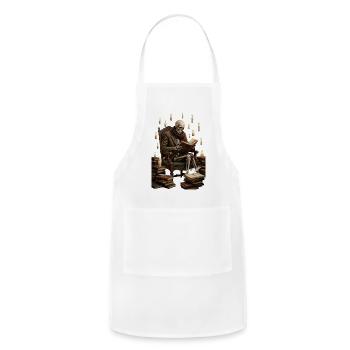 Skeletal Scholar by Candlelight - Adjustable Apron - white - Front - Julia (174cm)
