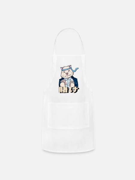 Cat Gambler - Adjustable Apron - white