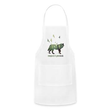 Wolf Woelfe Wild Nature Nature Conservation Animal - Adjustable Apron - white - Front - Julia (174cm)