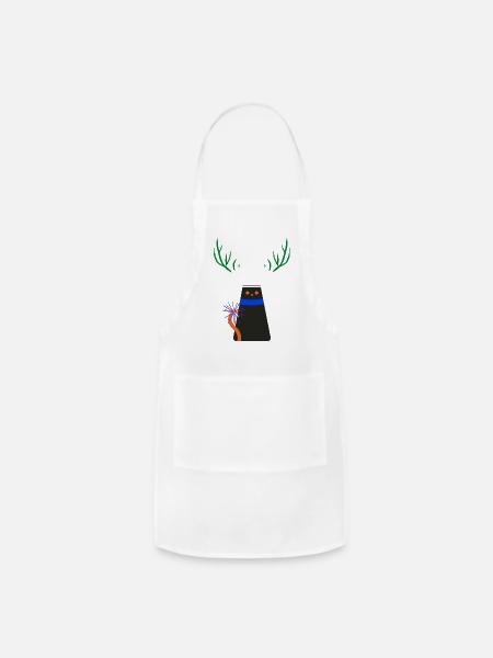 Cat with deer antlers - Adjustable Apron - white