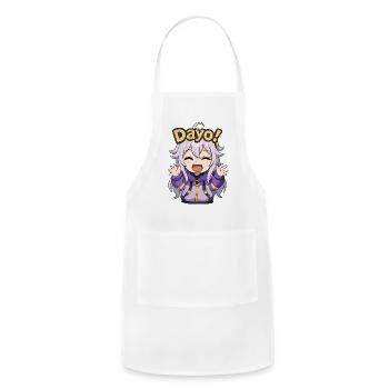 Henya the Genius Mario Party Style Sticker Dayo! - Adjustable Apron - white - Front - Julia (174cm)