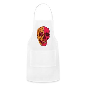 Psychedelic Split Skull Art - Adjustable Apron - white - Front - Julia (174cm)