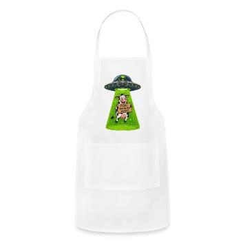 Cow Abduction UFO Escape - Adjustable Apron - white - Front - Julia (174cm)