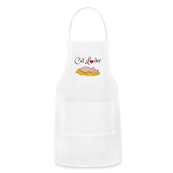 Cat Lover - Adjustable Apron - white - Front - Julia (174cm)