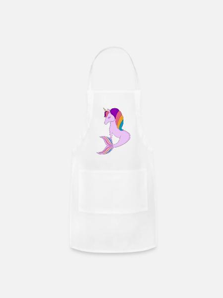 Mermaid Unicorn - Adjustable Apron - white