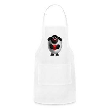 Black and white sheep - Adjustable Apron - white - Front - Julia (174cm)