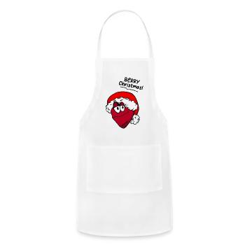 Funny Berry Shirt Funny Picture Berry Christmas - Adjustable Apron - white - Front - Julia (174cm)