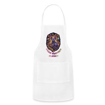 Sphynx Cat From Another Planet Cosmic Art - Adjustable Apron - white - Front - Julia (174cm)