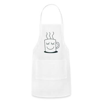 Simply a happy coffee - Adjustable Apron - white - Front - Julia (174cm)