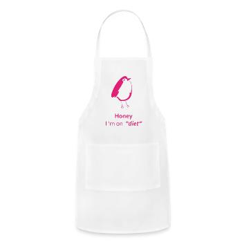 I am on Diet - Pink - Adjustable Apron - white - Front - Julia (174cm)
