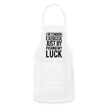 Midnight Minimalist Glyph Print - Adjustable Apron - white - Front - Julia (174cm)