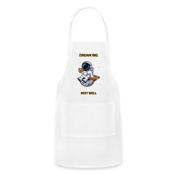 Dream Big Rest Well Astronaut Pizza  - Adjustable Apron - white - Front - Julia (174cm)