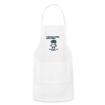 Coffee Time Anytime - Adjustable Apron - white - Front - Julia (174cm)