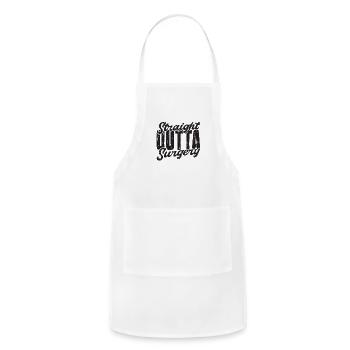 Straight Outta Surgery - surgery recovery - Adjustable Apron - white - Front - Julia (174cm)