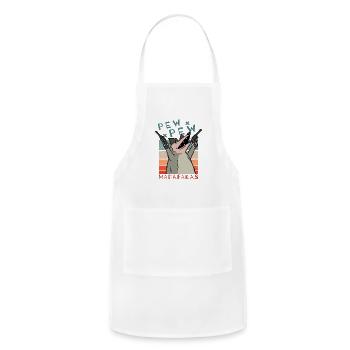 Pew Pew Madafakas Opossum - Adjustable Apron - white - Front - Julia (174cm)