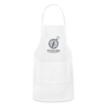 Geocachers Just nerdy pirates - cache - Adjustable Apron - white - Front - Julia (174cm)
