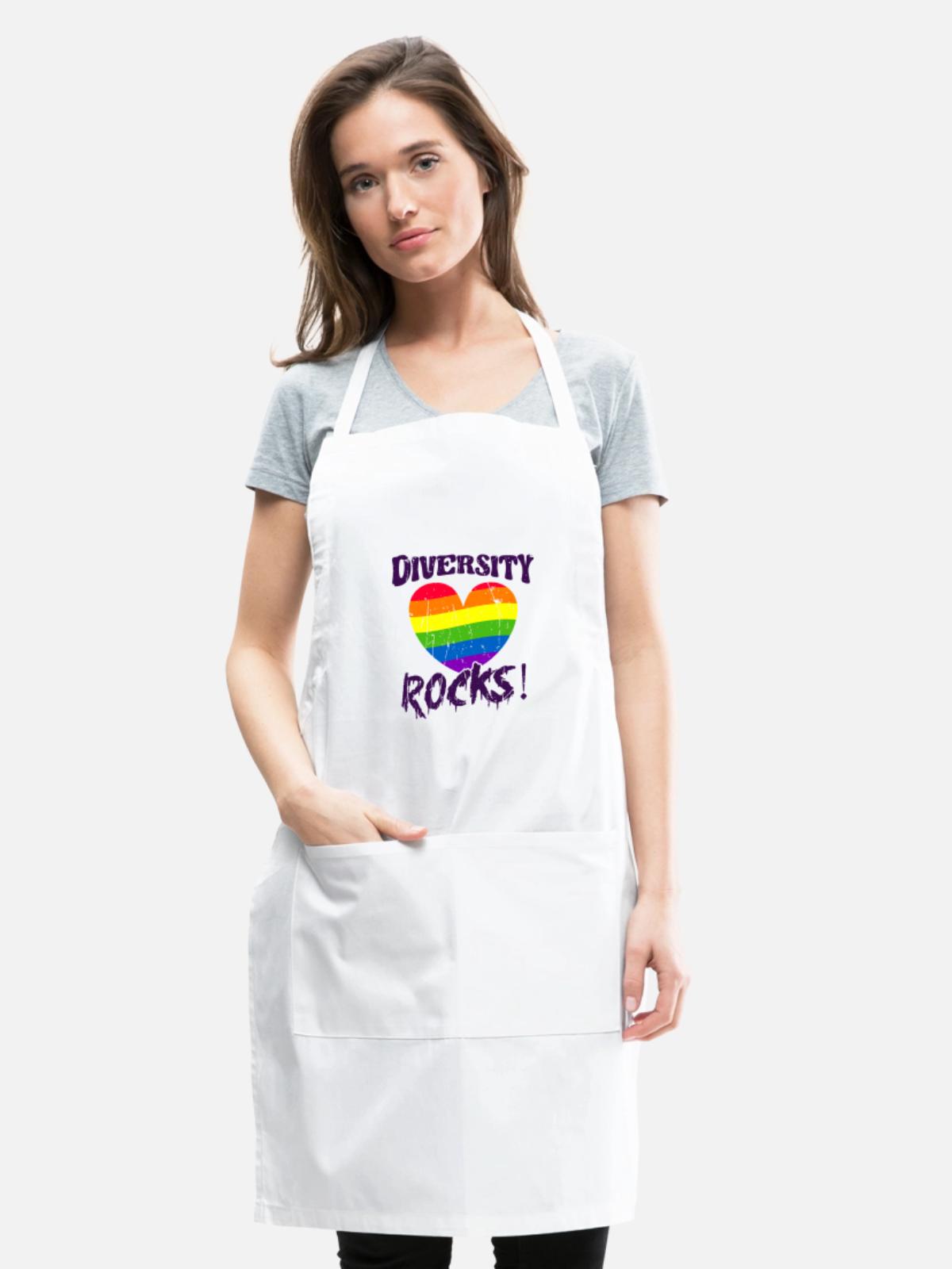 Diversity Rocks! - Diversity - Adjustable Apron - white - Front - Julia (174cm)