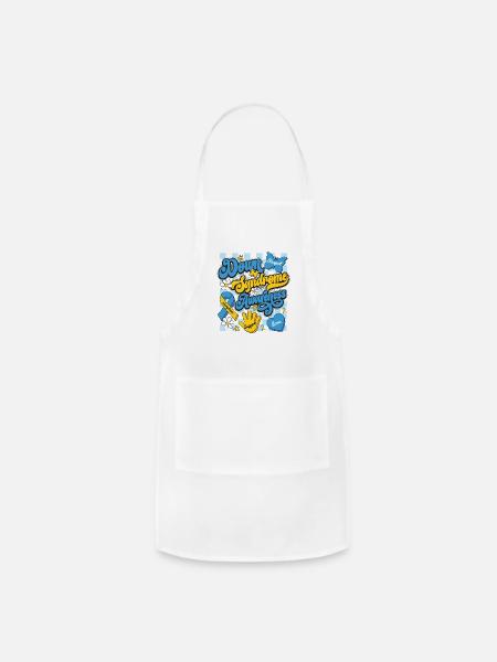 Down Syndrome Awareness Graphic - Adjustable Apron - white
