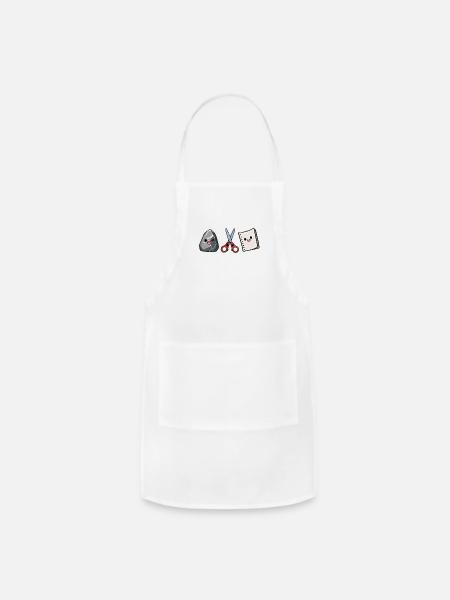 Funny Rock Paper Scissors Reading - Adjustable Apron - white