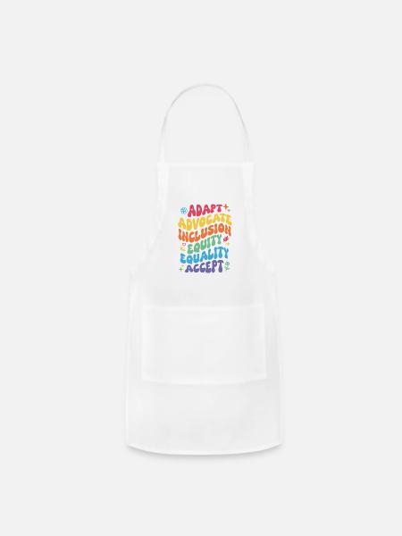 Advocate for Inclusion – Vibrant Message - Adjustable Apron - white