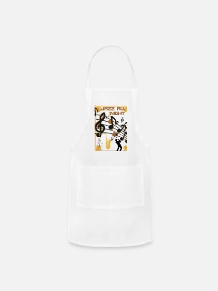 jazz music harlem new york - Adjustable Apron - white