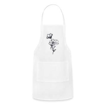 Flowers Ink sketch - Adjustable Apron - white - Front - Julia (174cm)