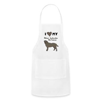i heart my silver labrador retriever - Adjustable Apron - white - Front - Julia (174cm)