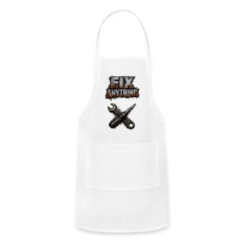 Grunge Fix Anything: Tools & Rust - Adjustable Apron - white - Front - Julia (174cm)