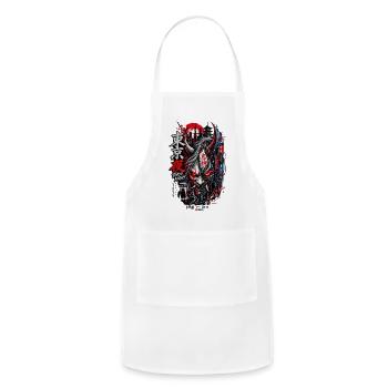 Tokyo Night Oni Neon - Adjustable Apron - white - Front - Julia (174cm)