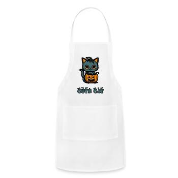 Cut Cat pumpkin - Adjustable Apron - white - Front - Julia (174cm)