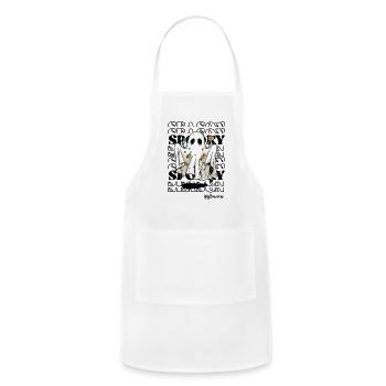 Black and white modern halloween t shirt - Adjustable Apron - white - Front - Julia (174cm)