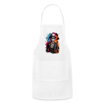skull - Adjustable Apron - white - Front - Julia (174cm)