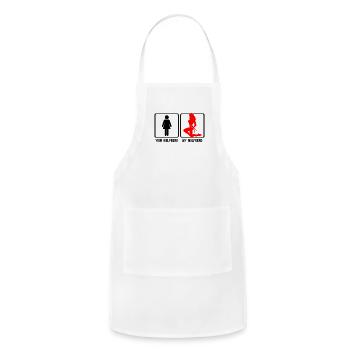 GIRLFRIEND BDSM Bondage tied up Slave Submissive - Adjustable Apron - white - Front - Julia (174cm)
