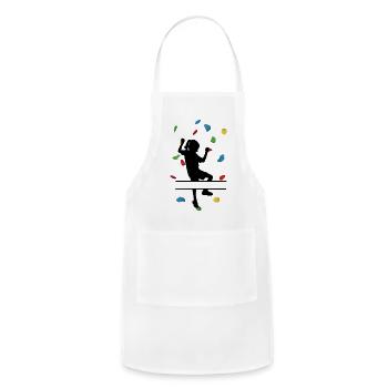Mini Climber Girl – Custom Boulder Design - Adjustable Apron - white - Front - Julia (174cm)