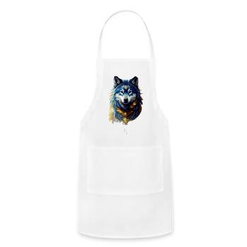 Regal Blue Wolf Emblem - Adjustable Apron - white - Front - Julia (174cm)
